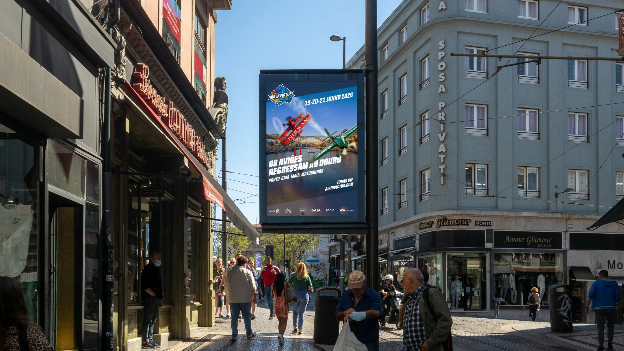 Nhdesign project Air Invictus: Campaign applied to an urban advertising display