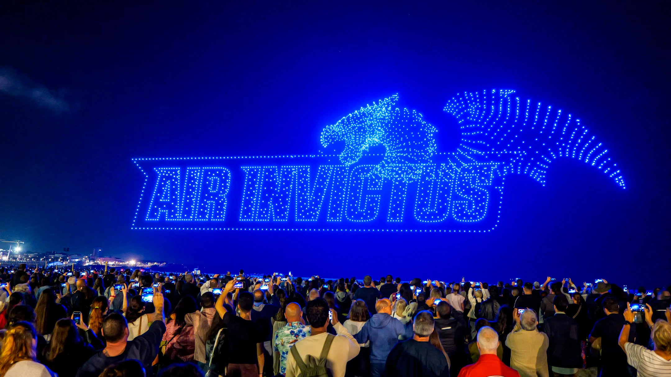 Nhdesign project Air Invictus: Visual identity applied to the drone show