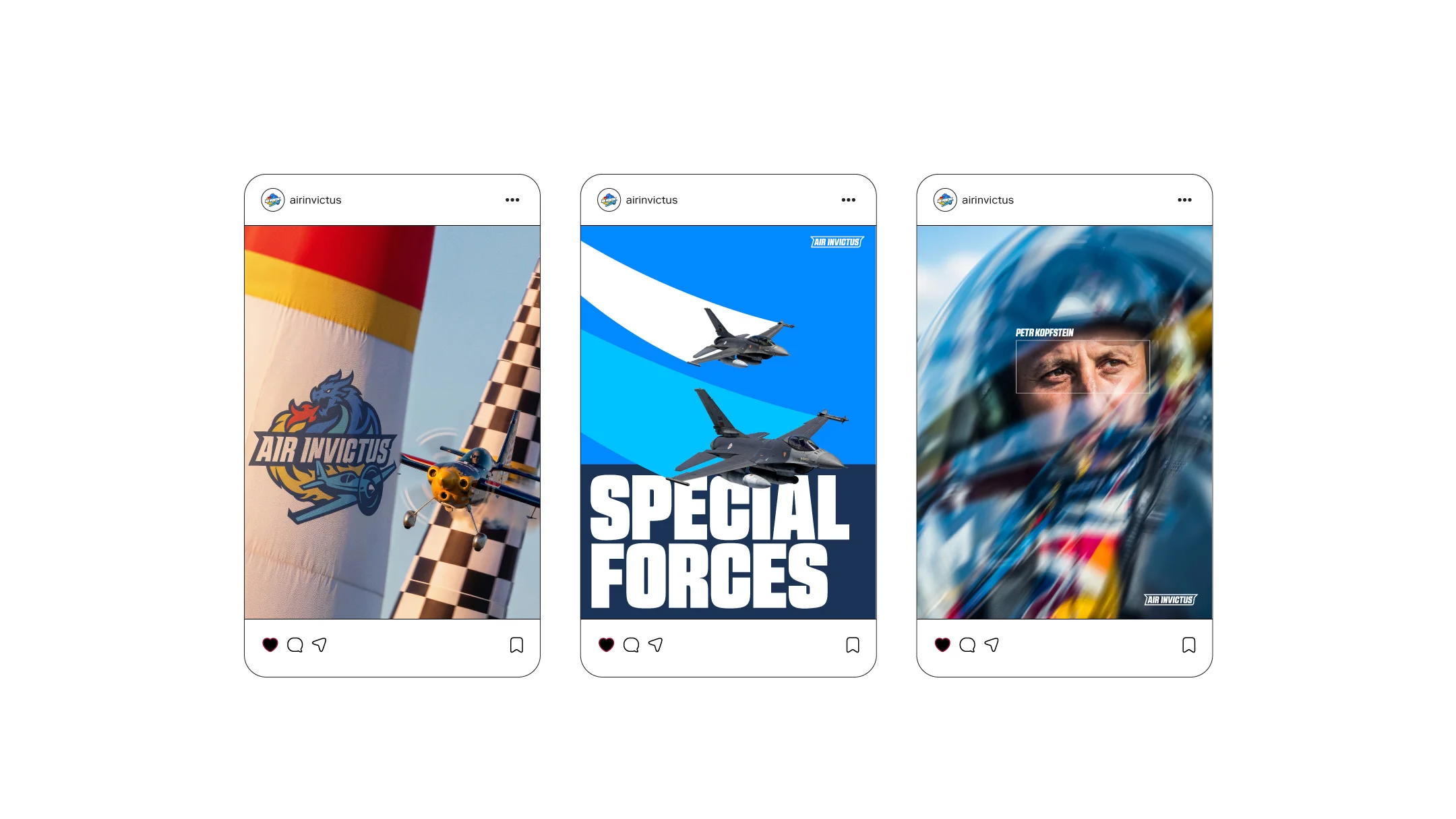 Nhdesign project Air Invictus: Assets developed for digital communication