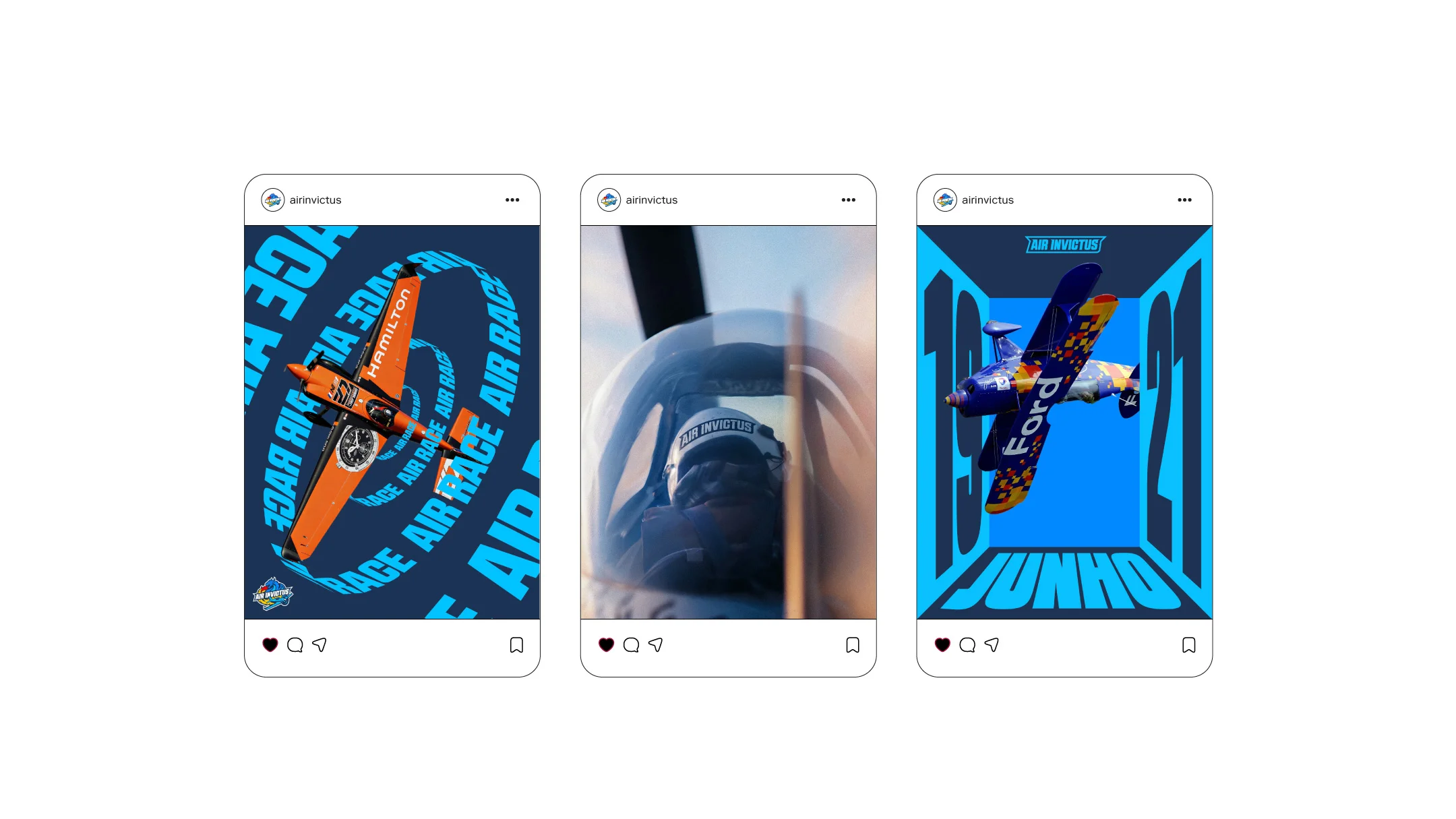 Nhdesign project Air Invictus: Identity adapted for digital content