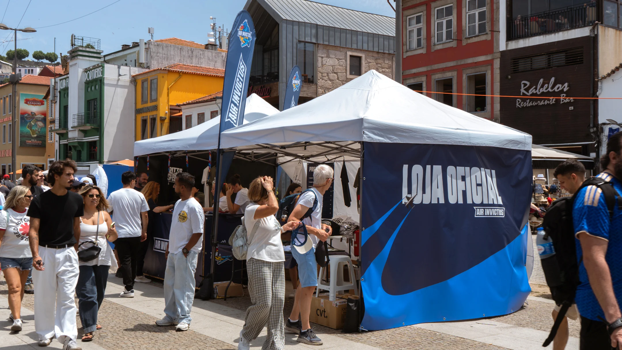 Nhdesign project Air Invictus: Official event merchandise area