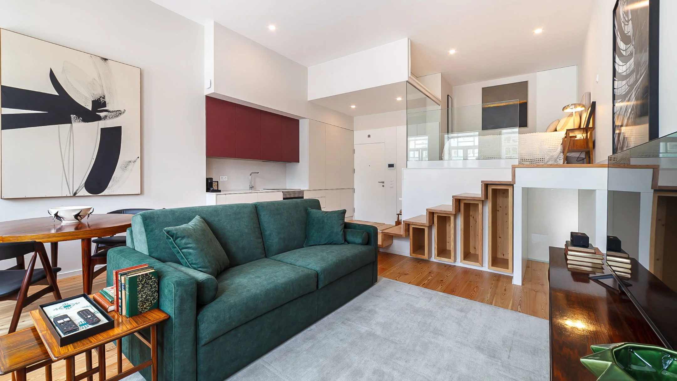 Projeto Art Living da Nhdesign: Sala de estar com design contemporâneo e ambiente acolhedor