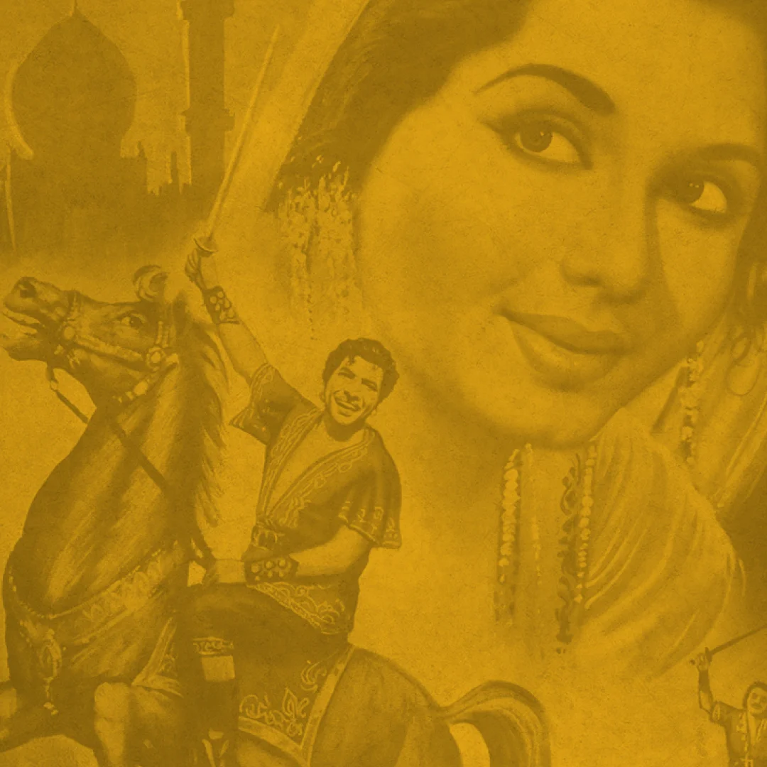 Projeto Bollywood da Nhdesign: Poster Bollywood com fotografia clássica indiana em filtro amarelo