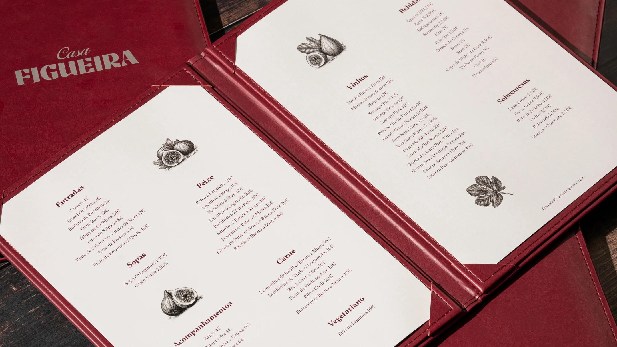 Projeto Casa Figueira da Nhdesign: Composição editorial das páginas interiores do menu