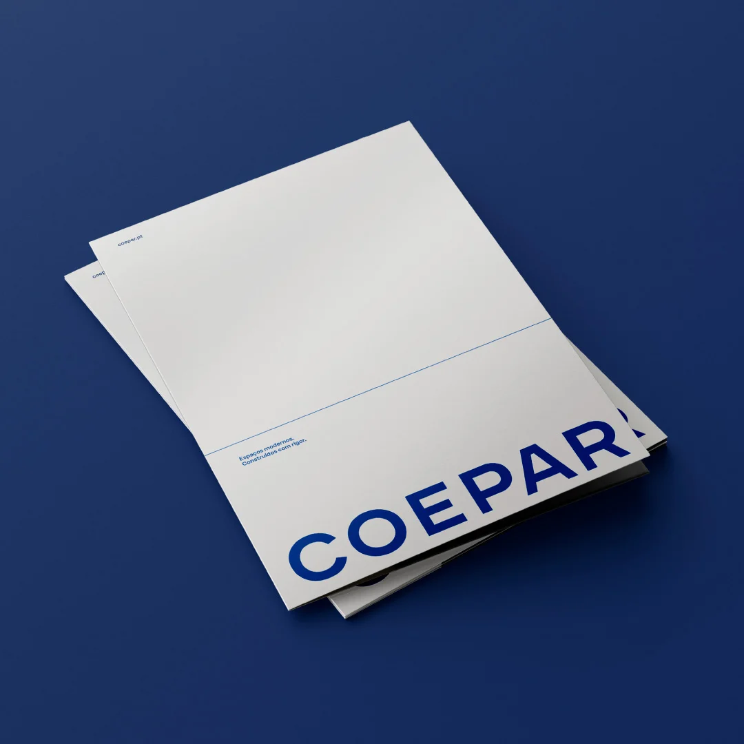 Projeto Coepar da Nhdesign: Papel timbrado com identidade visual Coepar em fundo azul
