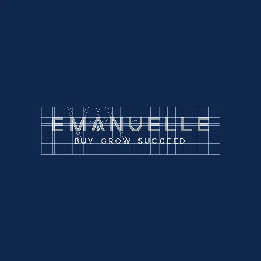 Projeto Emanuelle da Nhdesign: grelha de construção do logo da Emanuelle