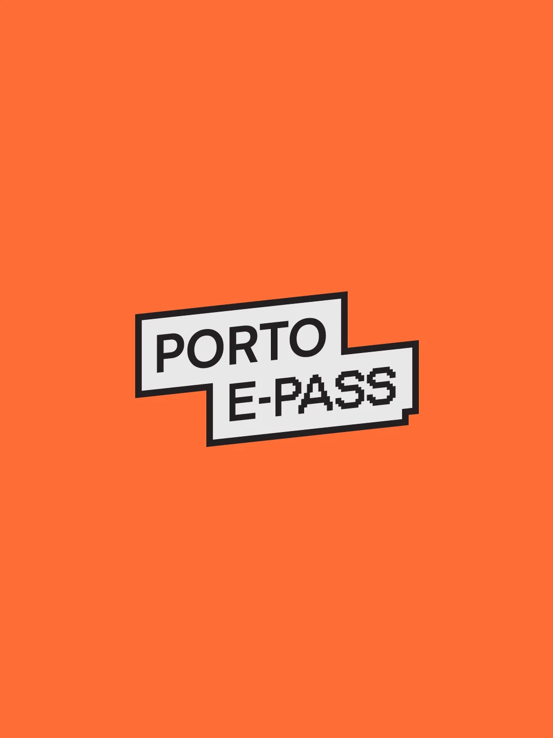Projeto Porto E-Pass da Nhdesign: Versão principal da identidade visual desenvolvida para o Porto E-Pass.