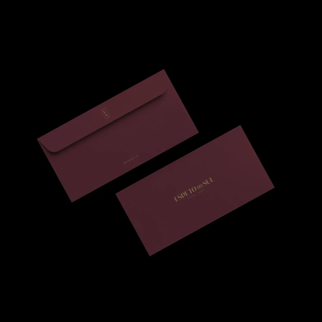 Projeto Espeto do Sul da Nhdesign: Envelope da marca com informações da empresa