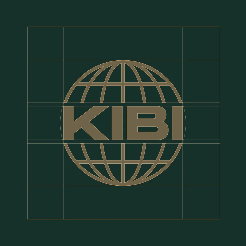 Nhdesign project Kibi Goldfields: Construction and proportion study of the symbol and typography