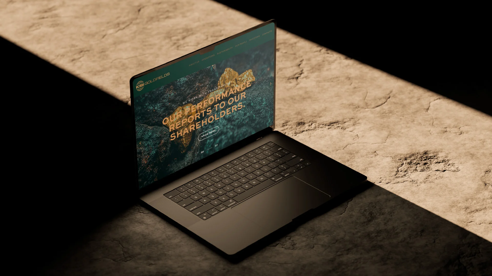 Nhdesign project Kibi Goldfields: Digital interface with an institutional approach and clear navigation