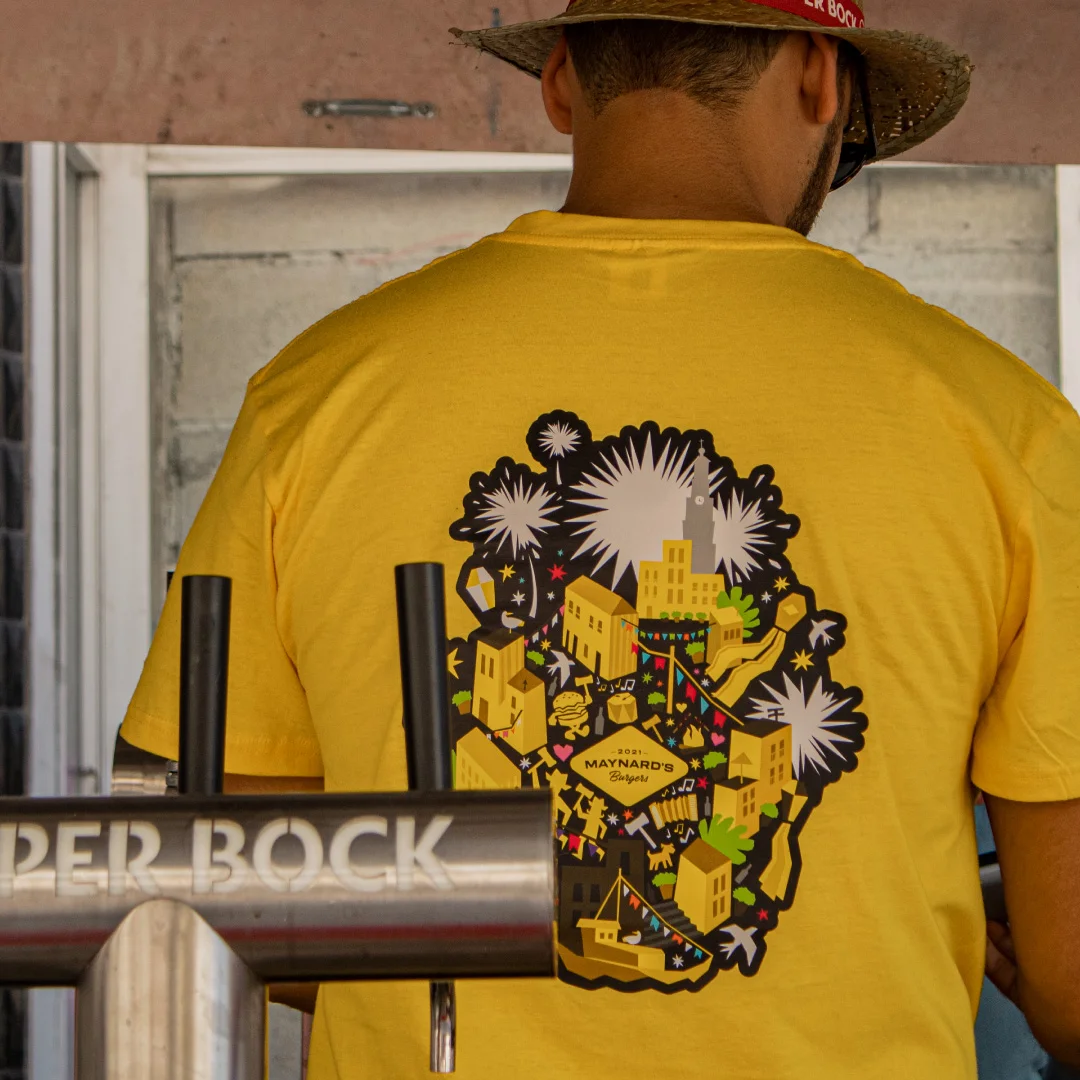 Nhdesign project Maynard's Burgers: Graphic detail applied to apparel