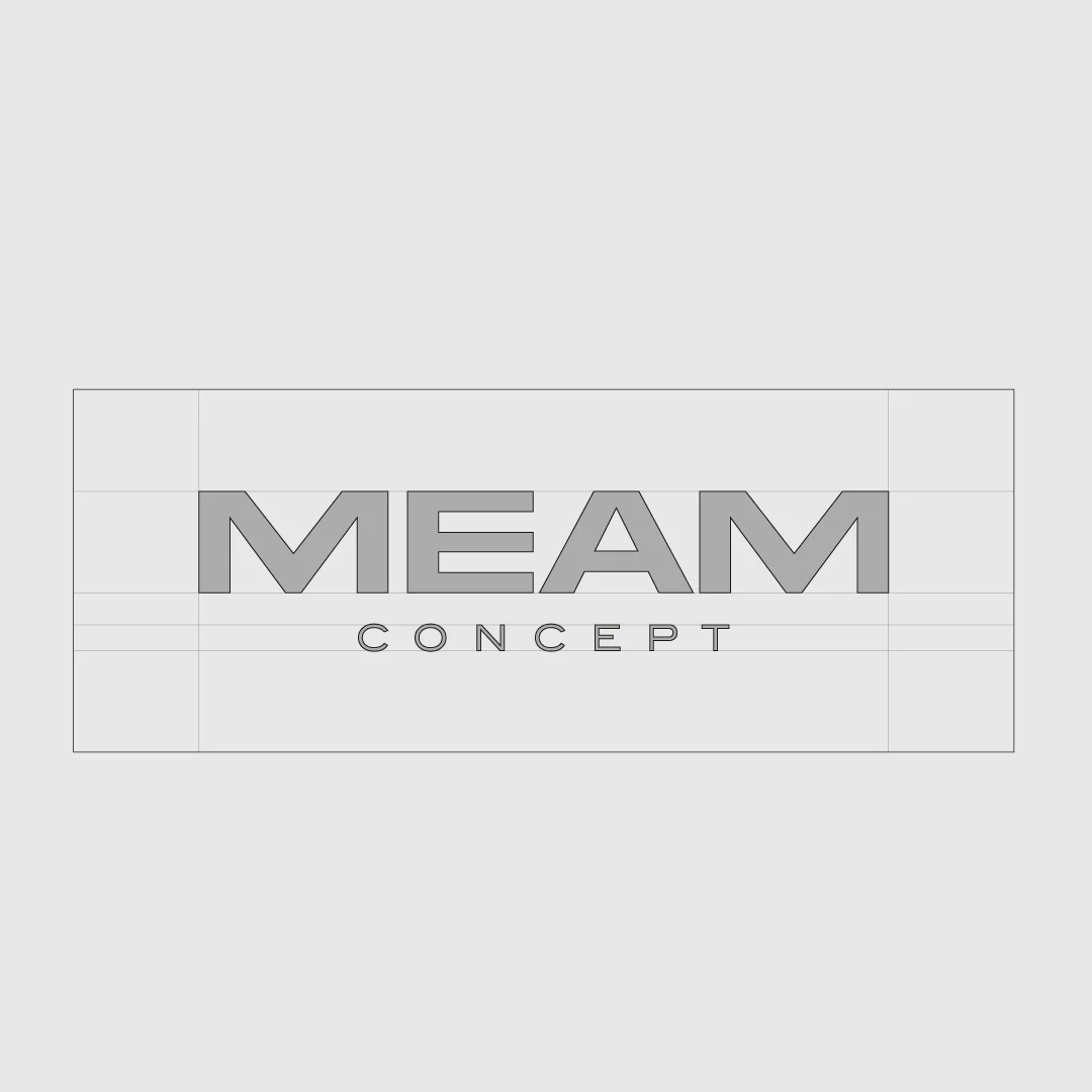 Nhdesign project Meam Concept: Meam Concept logo construction grid