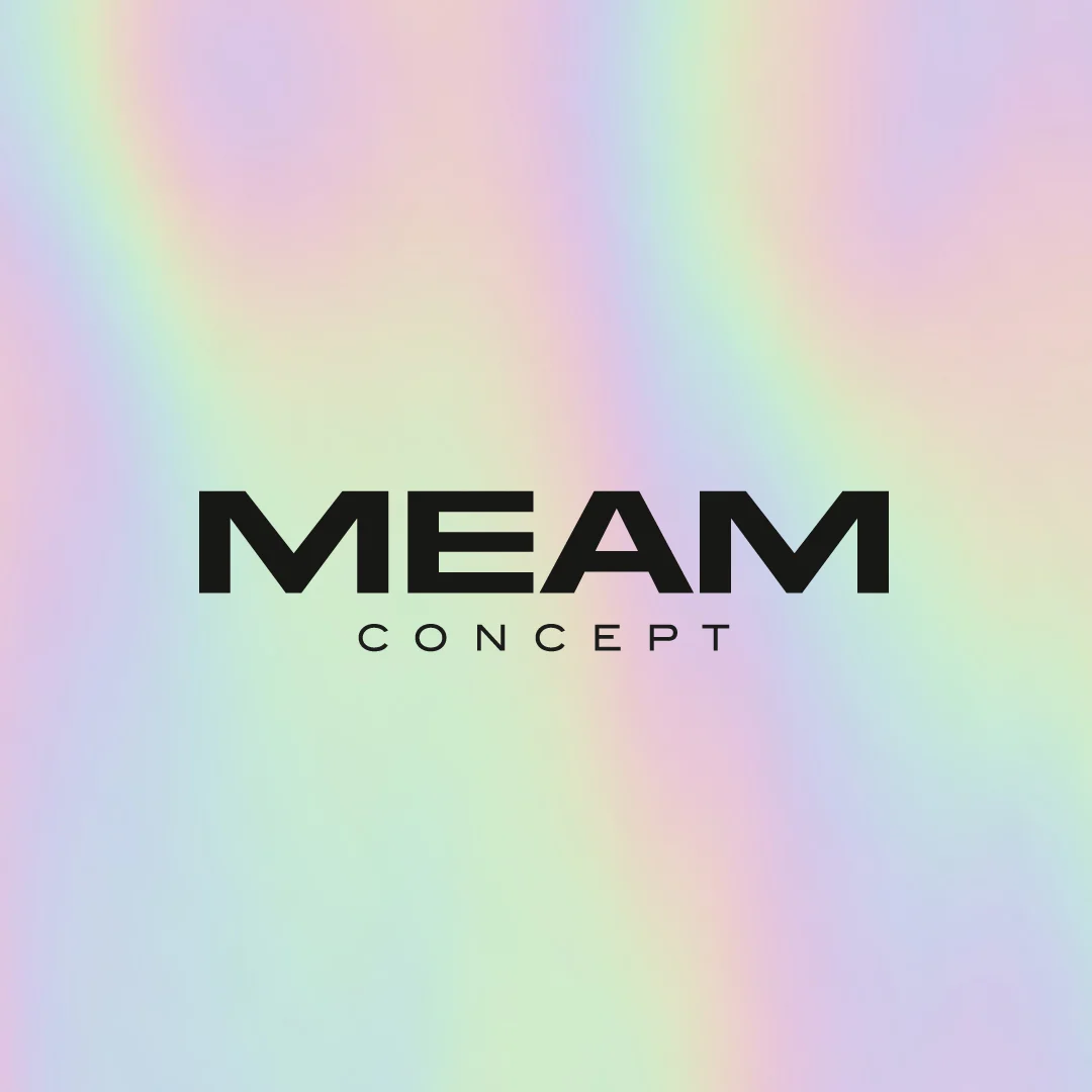 Nhdesign project Meam Concept: Meam Concept logo on holographic background