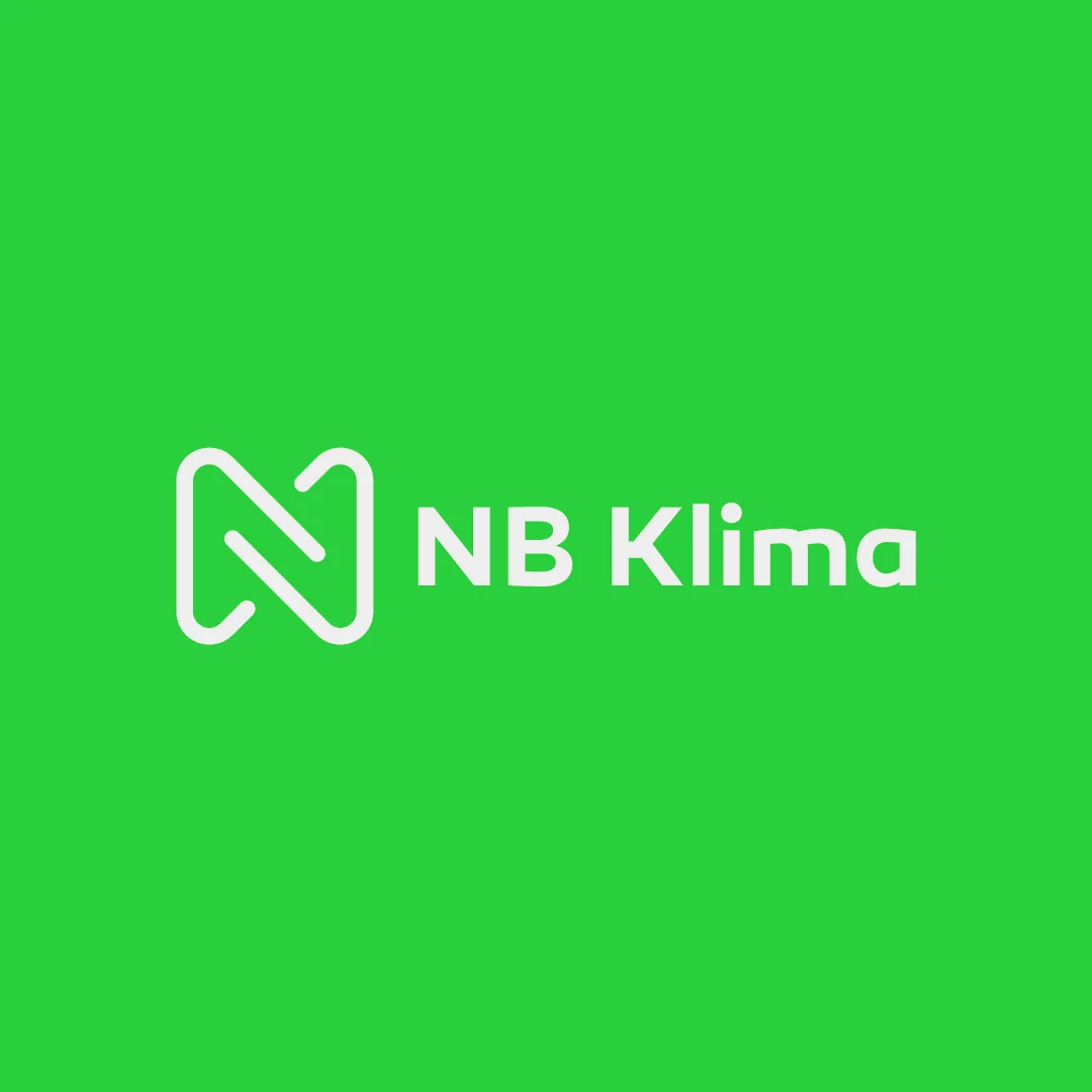 Projeto NB Klima da Nhdesign: Logótipo da NB Klima em fundo verde