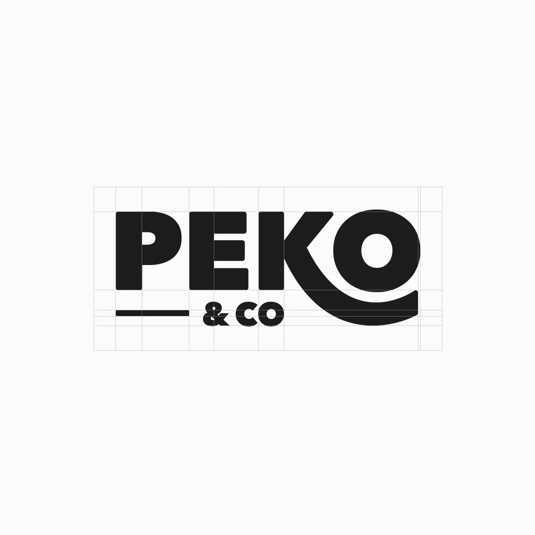 Nhdesign project PEKO & Co.: Logo construction grid