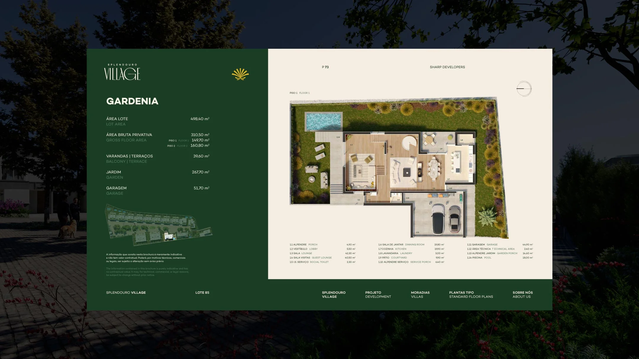 Projeto Splendouro Village da Nhdesign: Página do Splendouro Village com identidade visual refinada