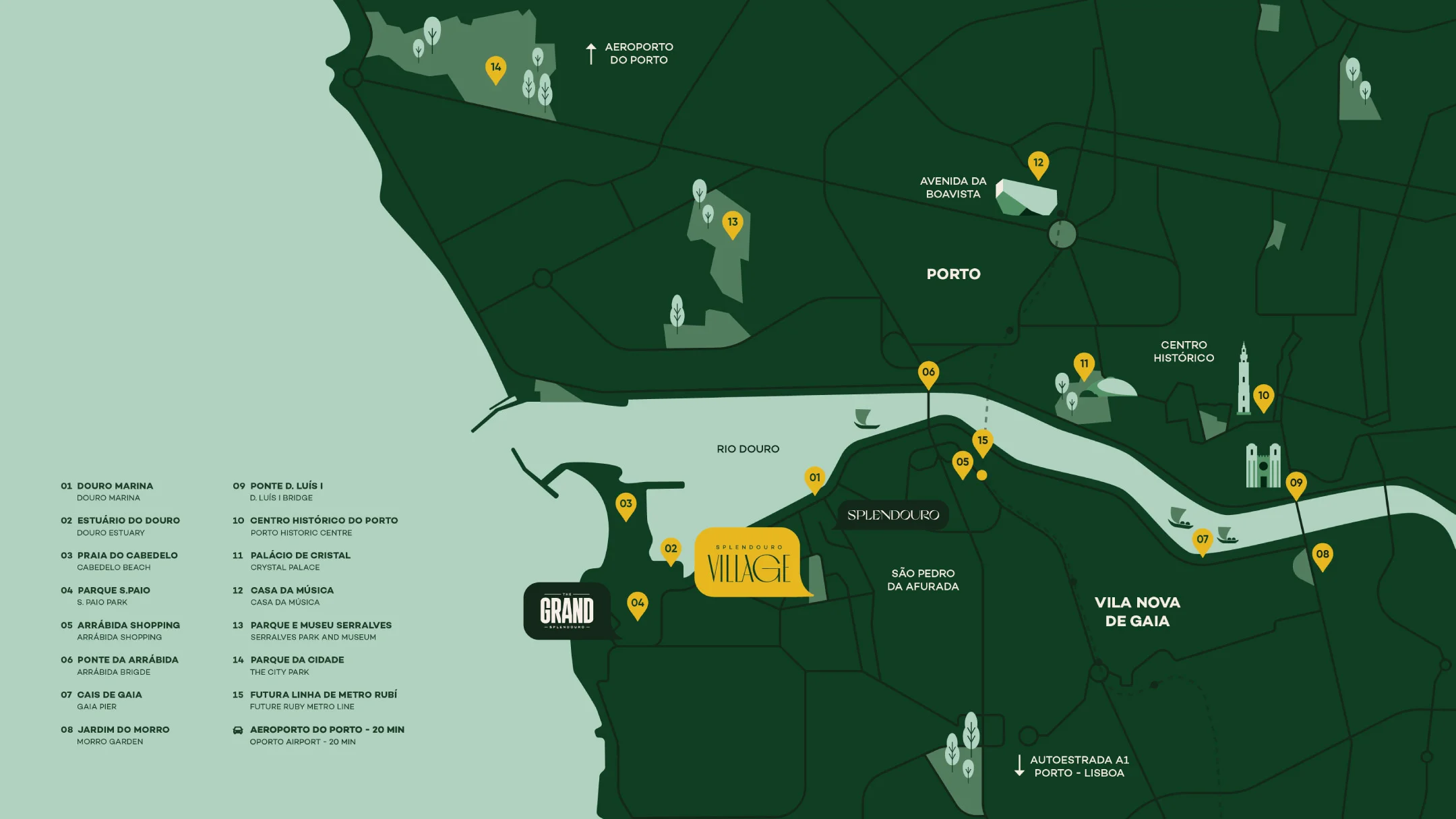 Projeto Splendouro Village da Nhdesign: Mapa ilustrativo dos condomínios Splendouro