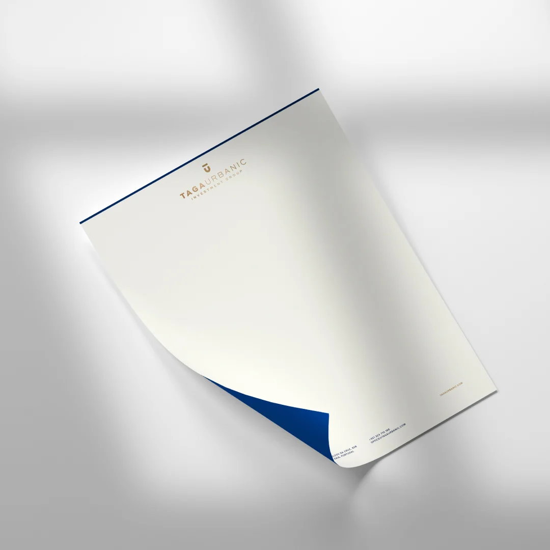 Nhdesign project Taga Urbanic: Taga Urbanic letterhead on a light background.