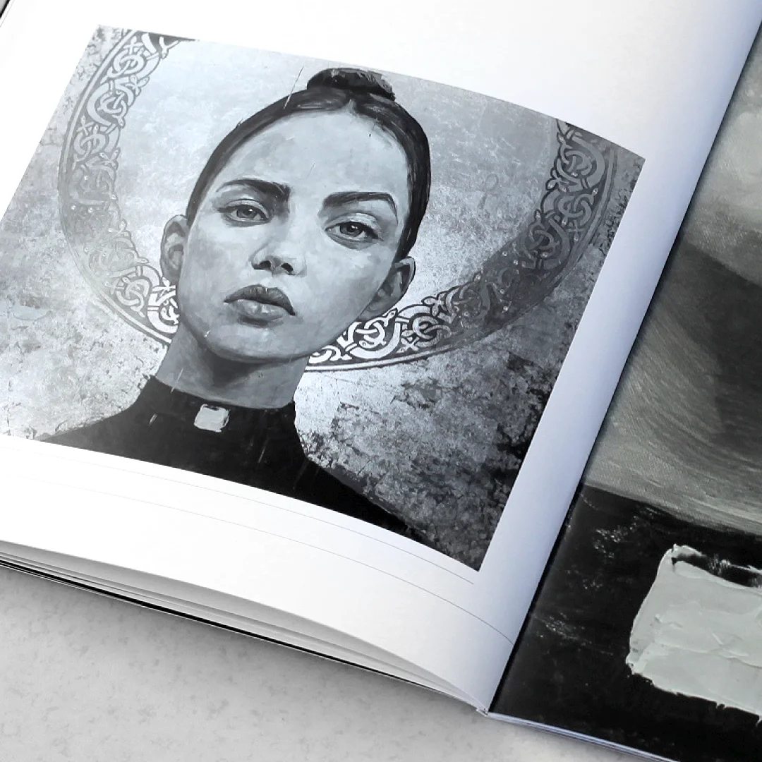 Nhdesign project Redemption: Editorial composition from the Redemption catalogue featuring one of the artworks