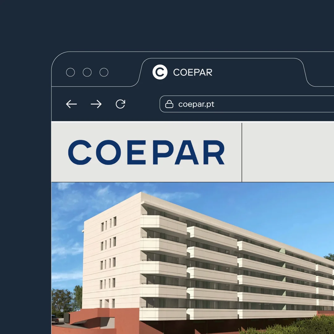 Nhdesign project Coepar: COEPAR website header featuring the logo and a residential building image