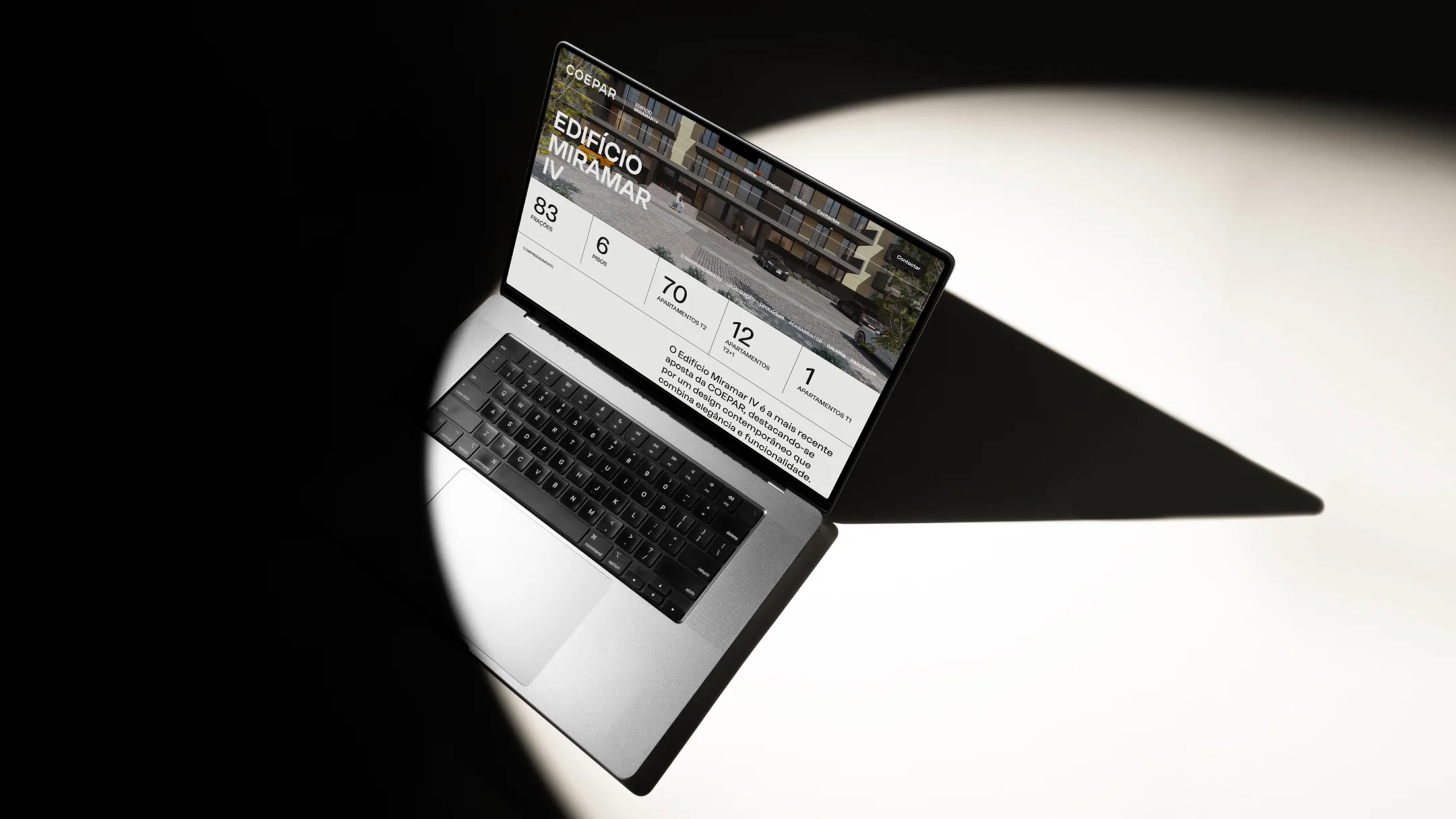 Nhdesign project Coepar: Laptop in graphic composition showcasing the COEPAR website