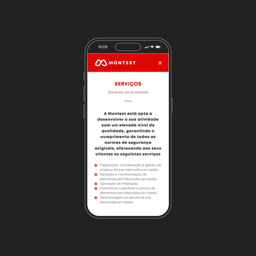 Nhdesign project Montest: Responsive website on mobile