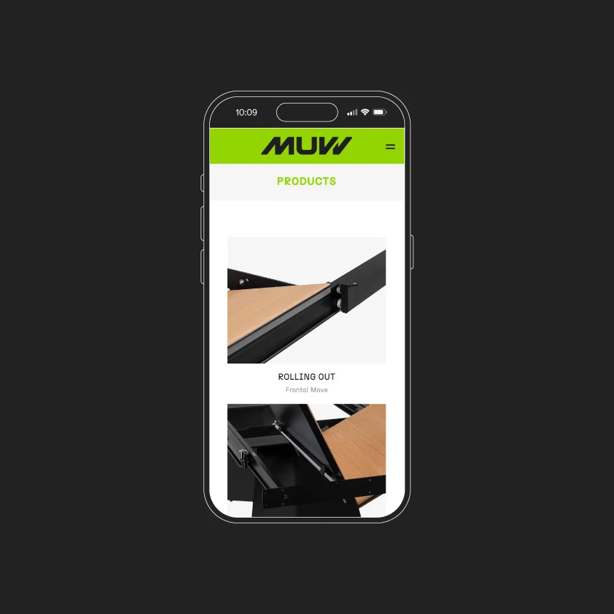 Nhdesign project MUVV: Responsive website on mobile