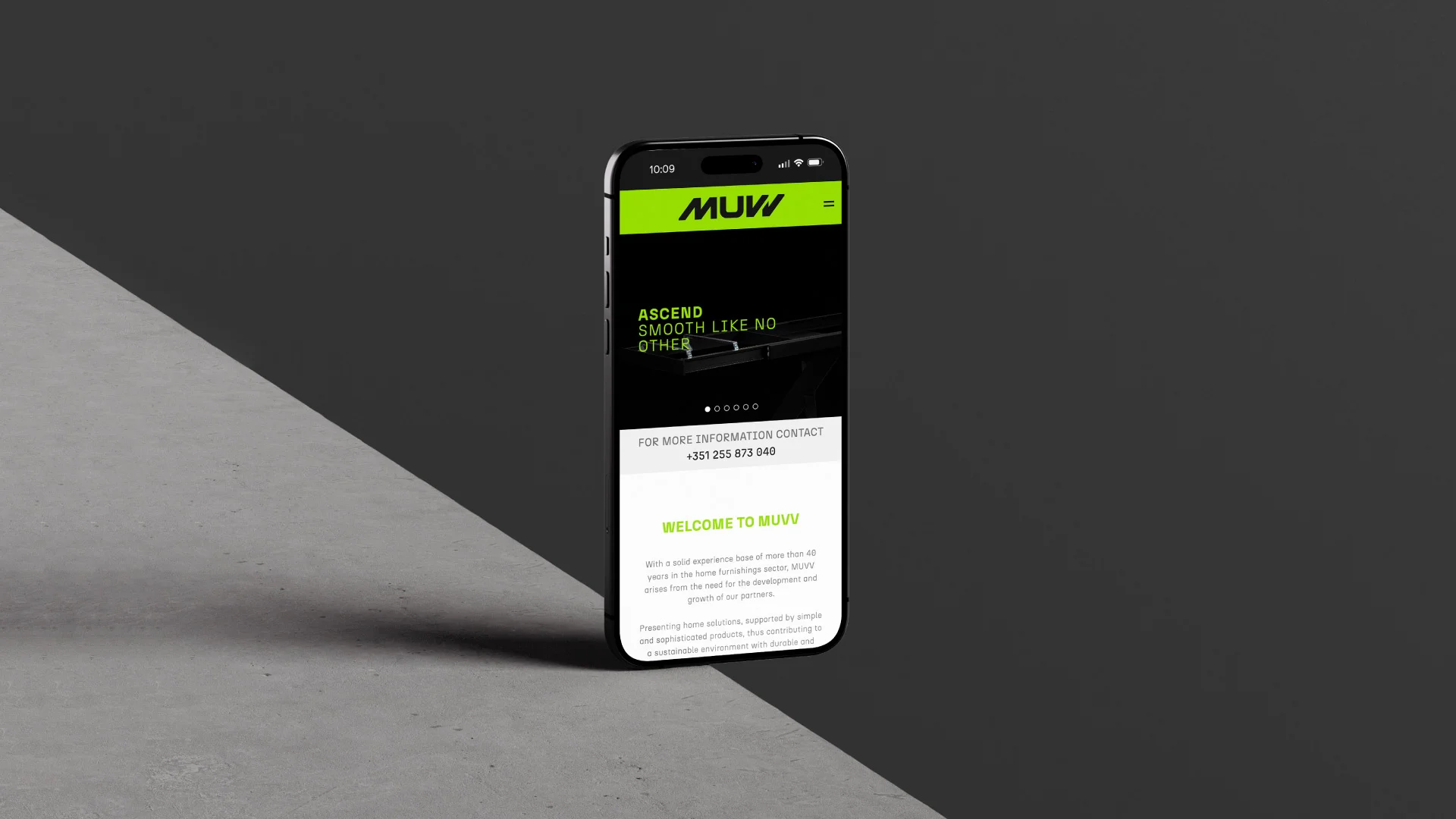 Nhdesign project MUVV: Responsive website on mobile