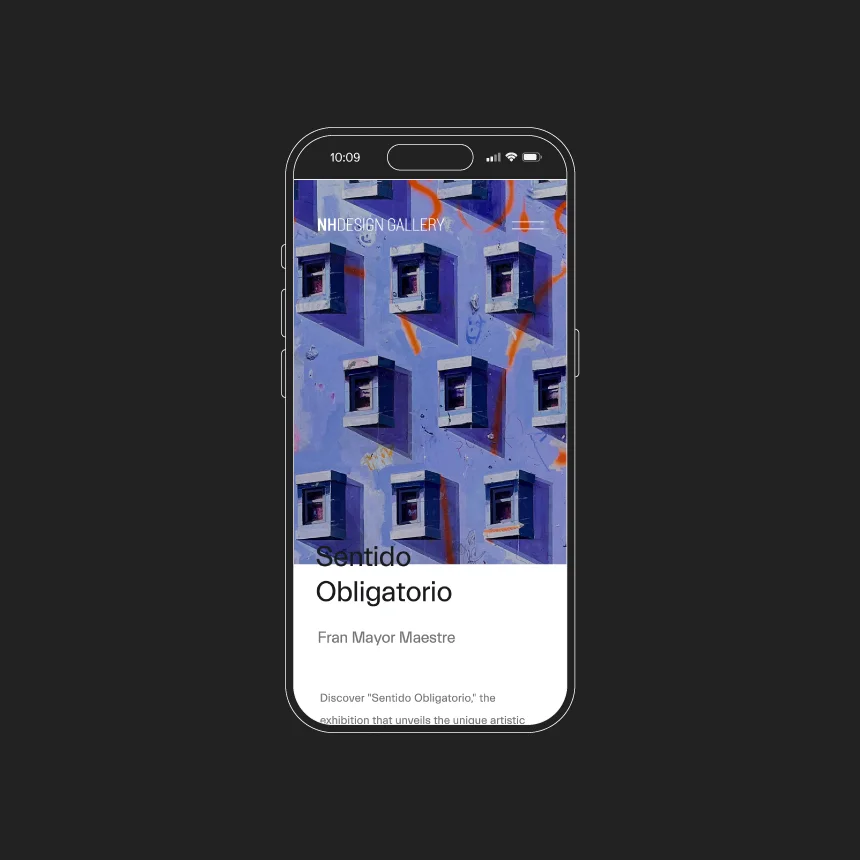 Projeto Nhgallery da Nhdesign: Site adaptado para telemóvel