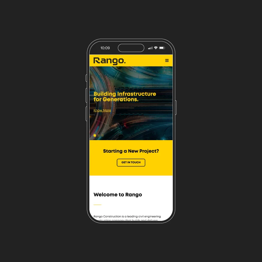 Nhdesign project Rango: Responsive website on mobile