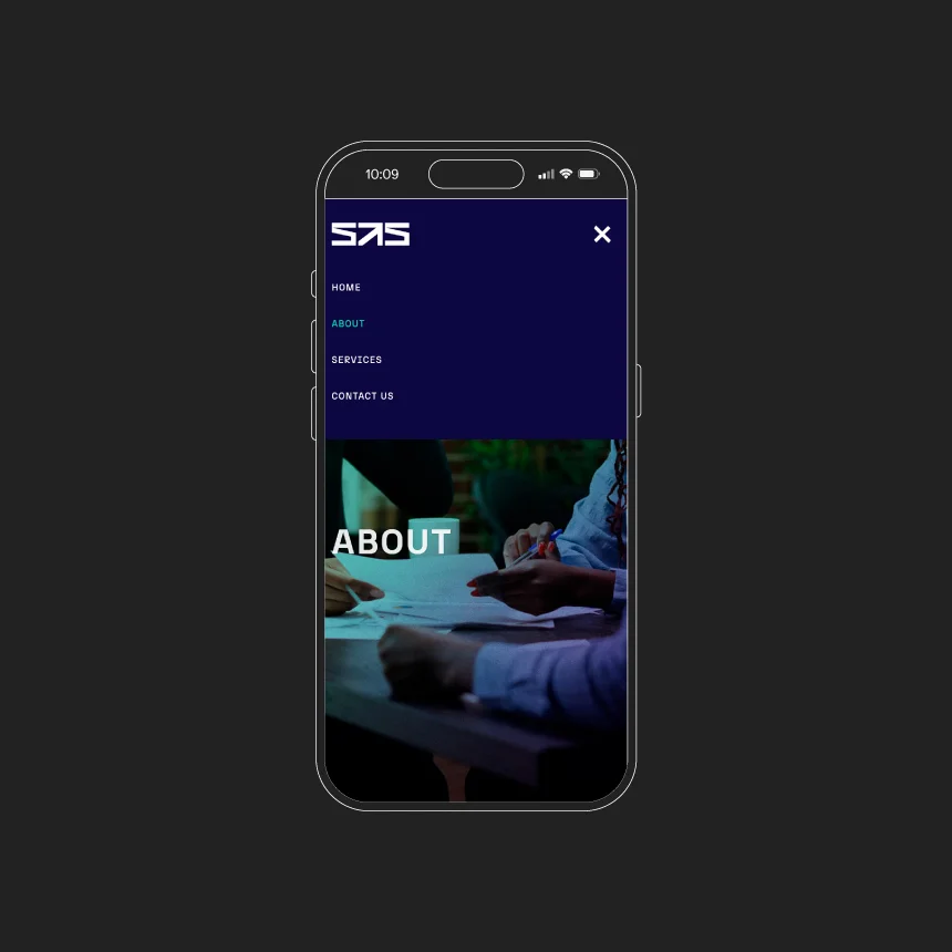 Nhdesign project SAS Global Financing Solutions: Responsive website on mobile