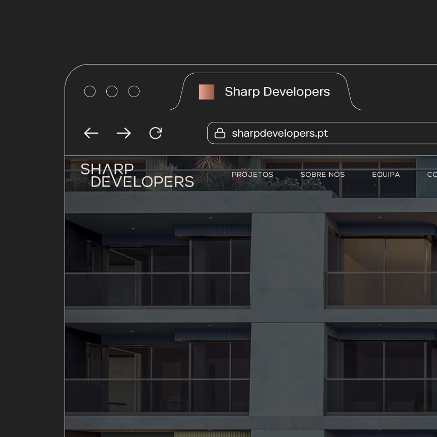 Projeto Sharp Developers da Nhdesign: Logotipo de tamanho reduzido