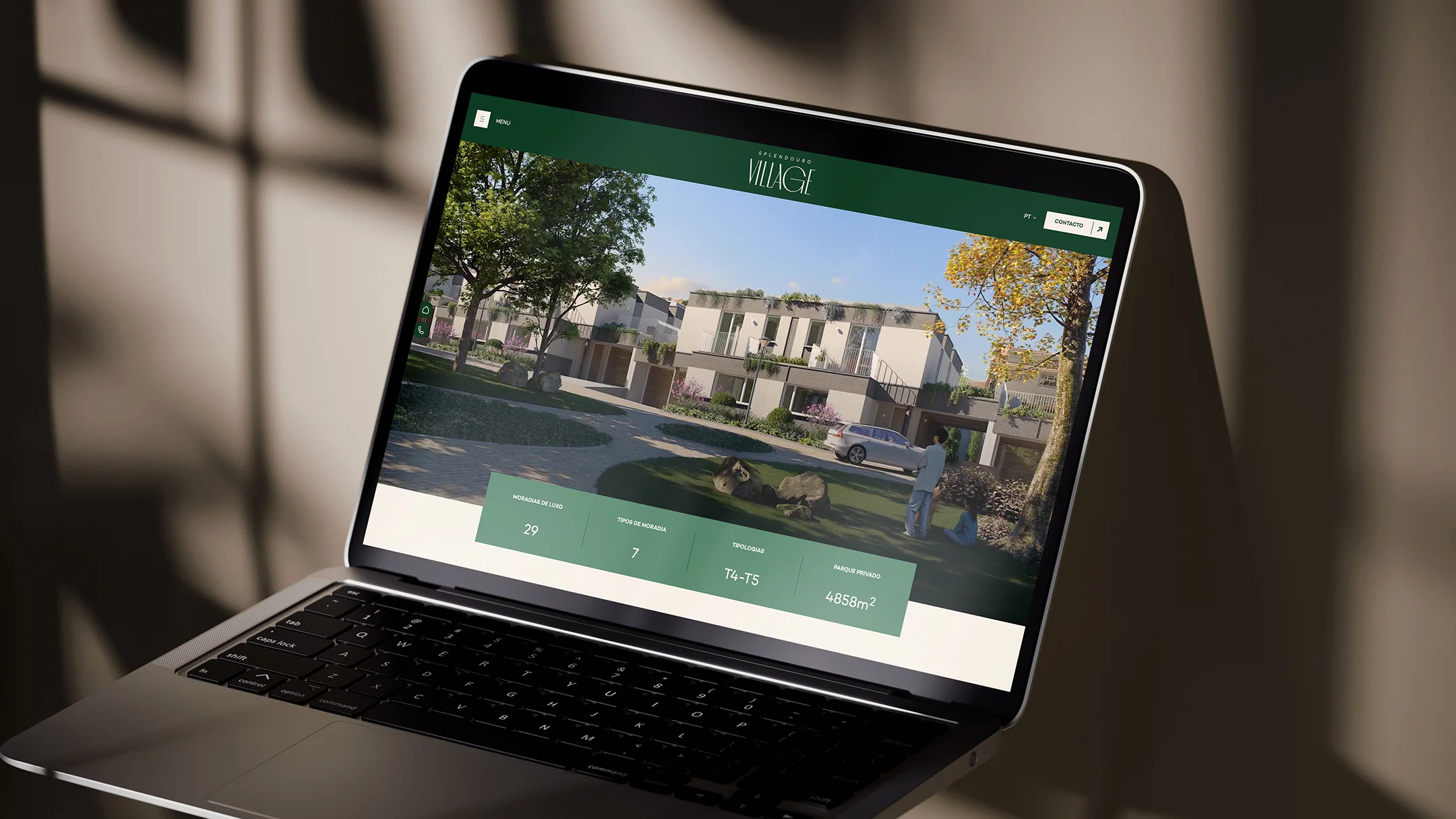 Nhdesign project Splendouro Village: full page of the Splendouro Village website