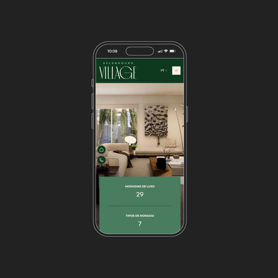 Nhdesign project Splendouro Village: Responsive website on mobile